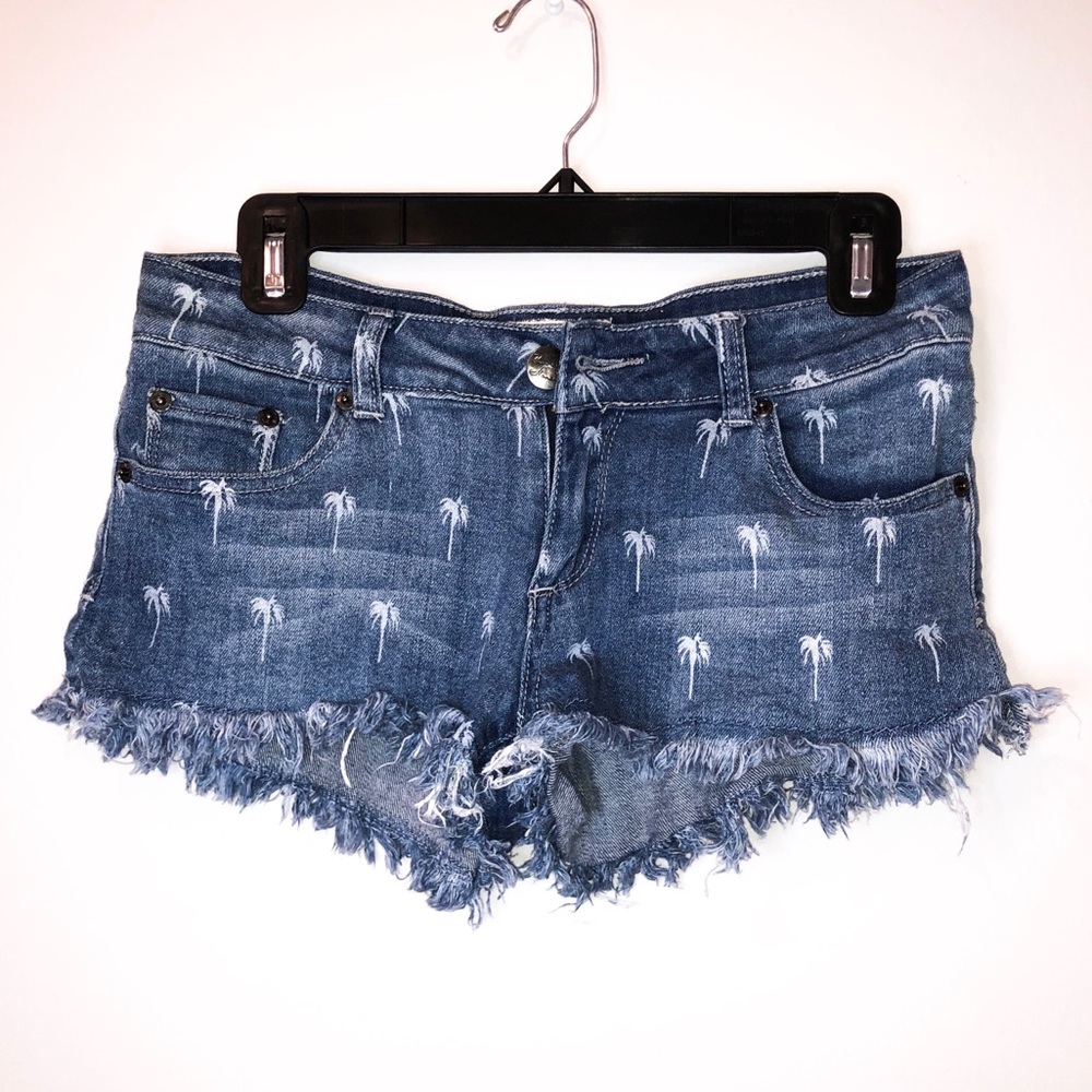 Vintage Havana - Palm Tree Denim Shorts
